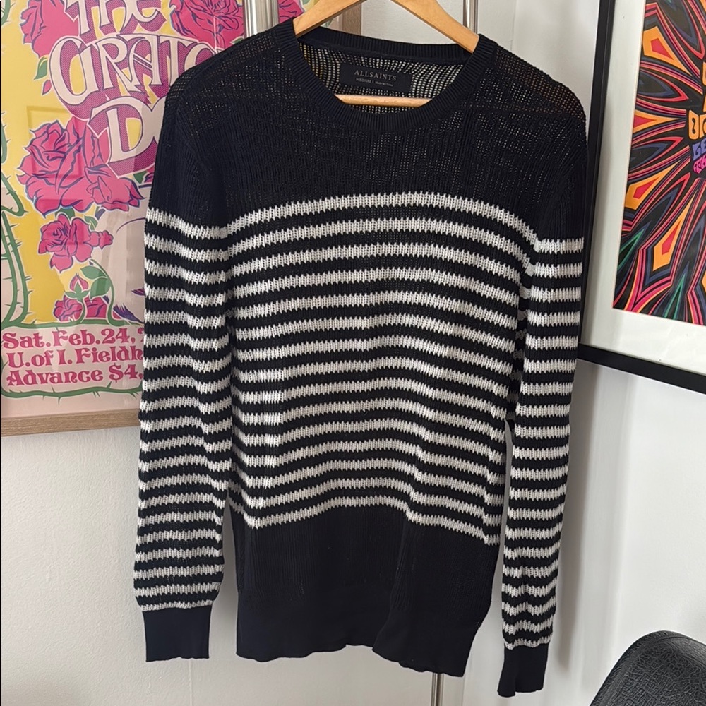 All SaintsBlack and White Striped Sweater